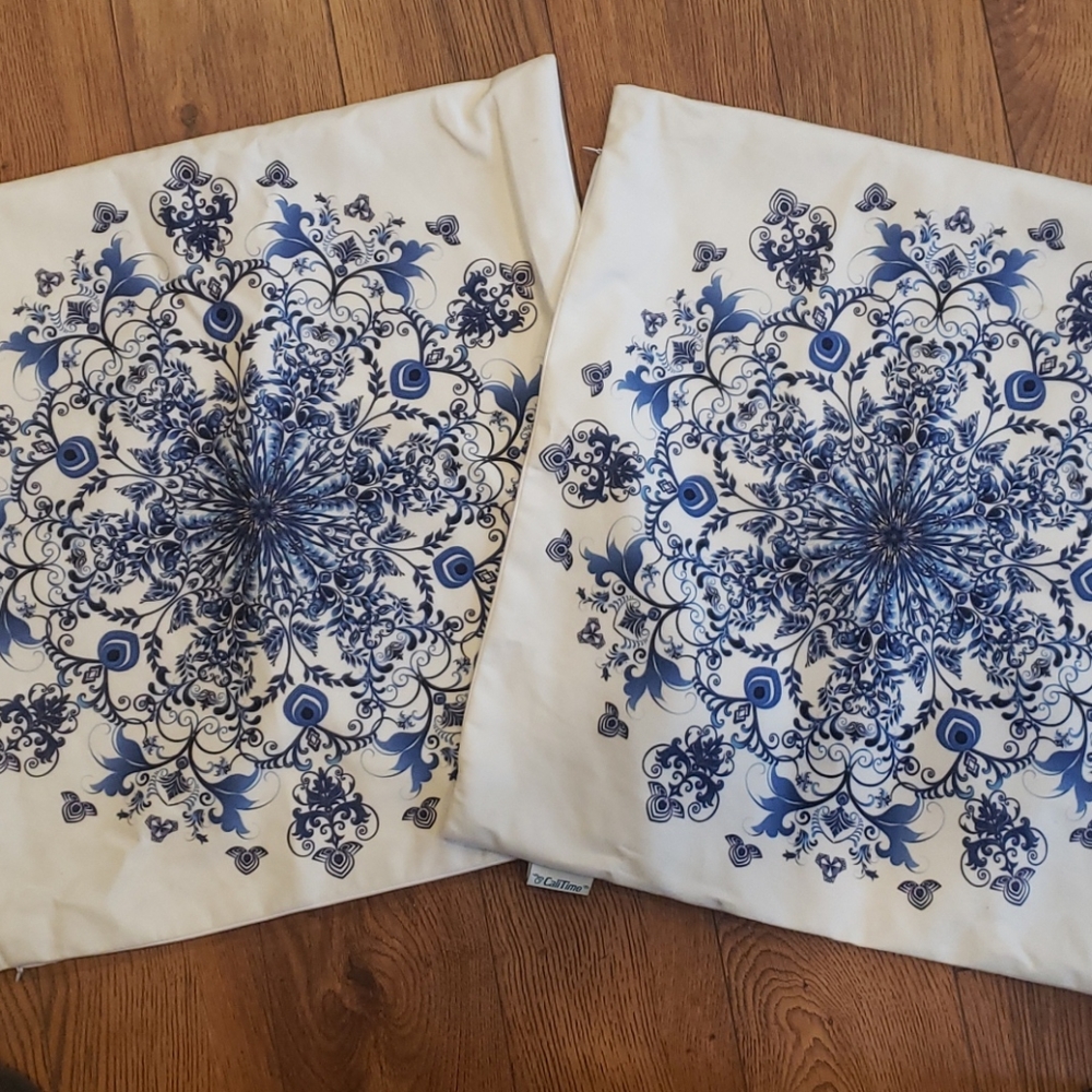 20×20 Set of 2 Blue Pillow Covers